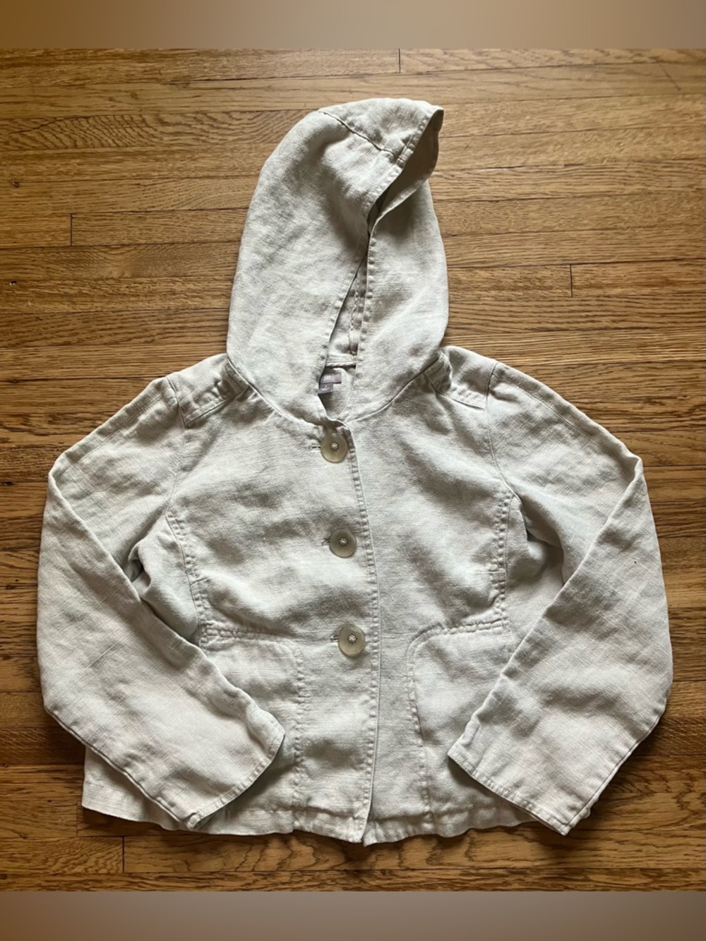 J Jill Lagenlook Hemp Jacket Natural Fiber Swing Beige S - Picture 2 of 5